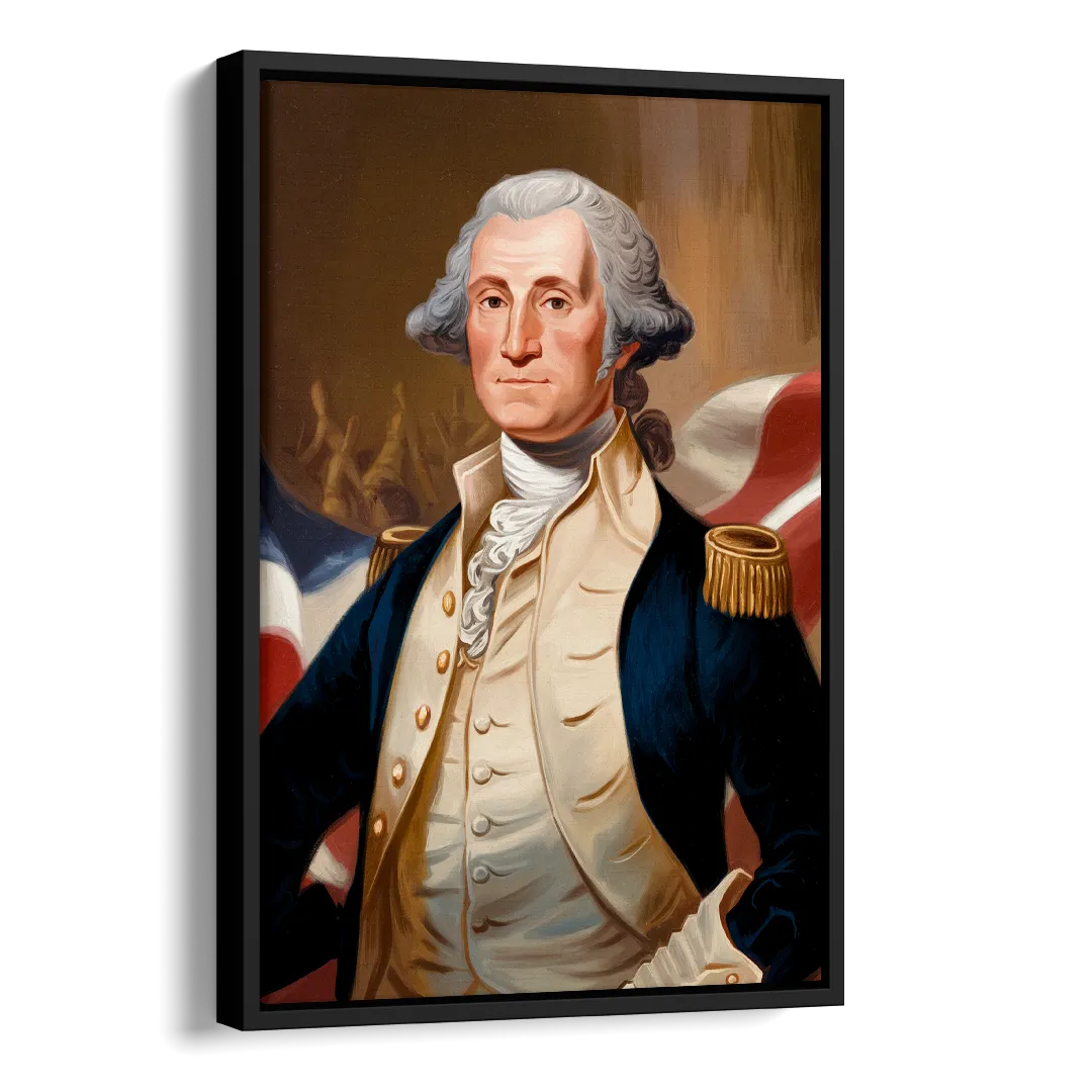 George Washington Legacy Side - Black Canvas Wall Art