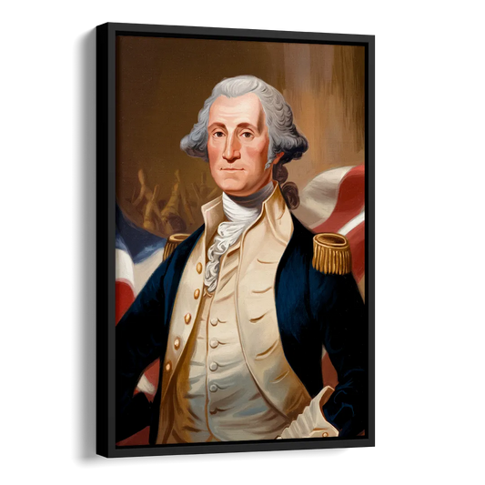 George Washington Legacy Side - Black Canvas Wall Art