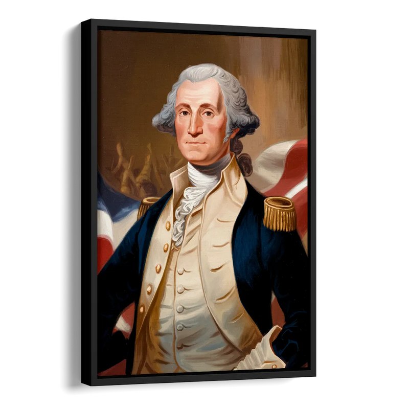 George Washington Legacy Side - Black Canvas Wall Art