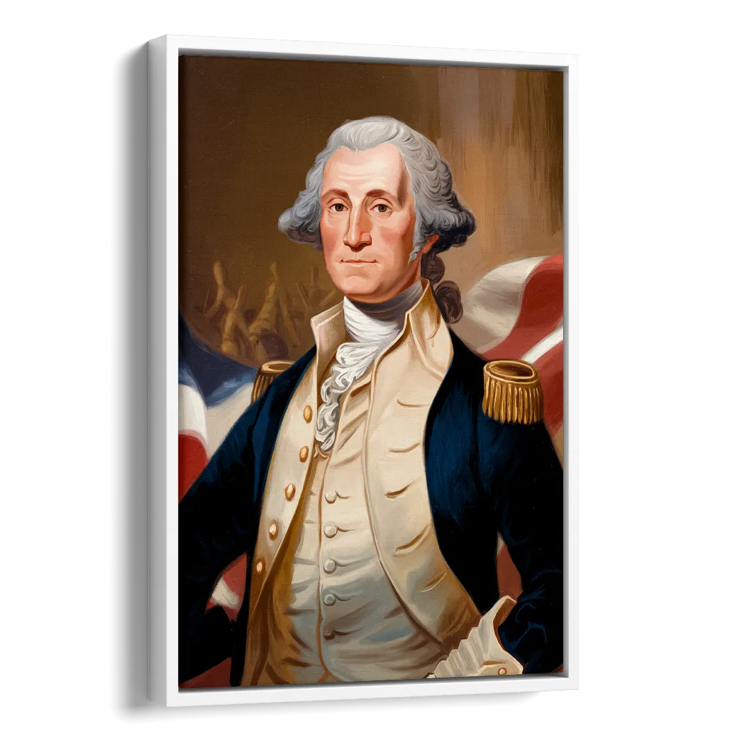 George Washington Legacy Side - White Canvas Wall Art
