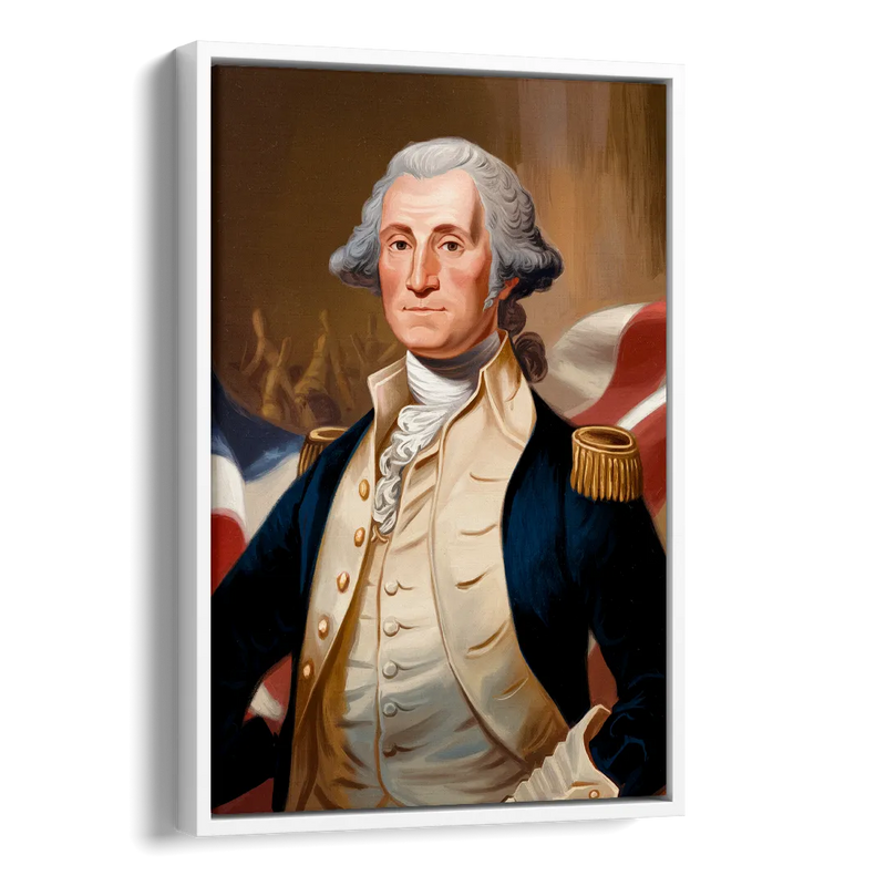 George Washington Legacy Side - White Canvas Wall Art