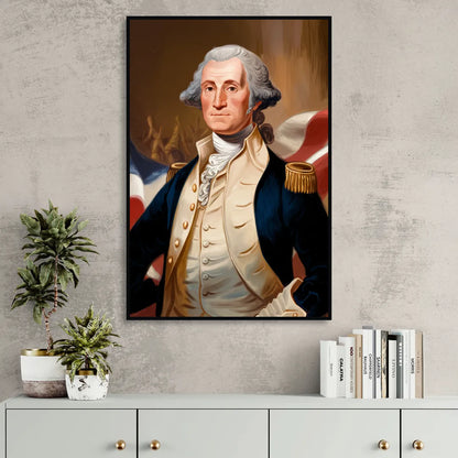 George Washington Legacy Living Room - Black Canvas Wall Art