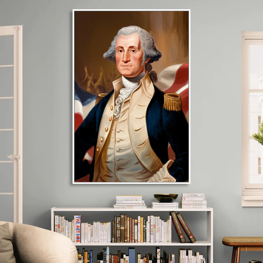 George Washington Legacy Living Room - White Canvas Wall Art