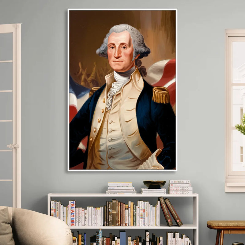 George Washington Legacy Living Room - White Canvas Wall Art