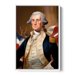 George Washington Legacy - White Framed Canvas Wall Art - Front