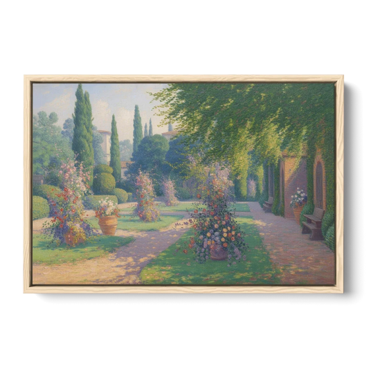 Giardino Giusti Serenity - Oak Framed Canvas Wall Art - Front