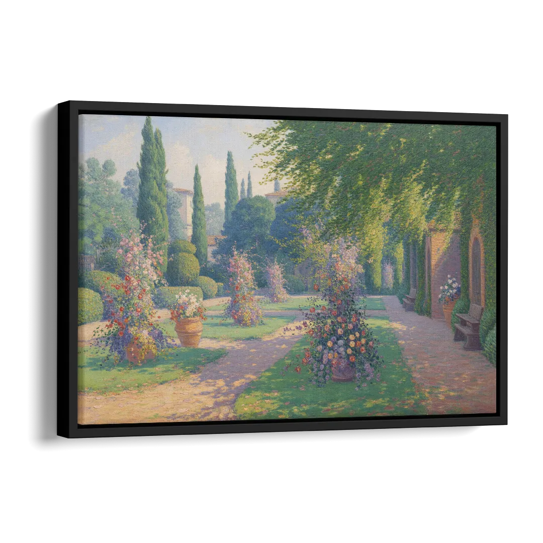 Giardino Giusti Serenity Side - Black Canvas Wall Art