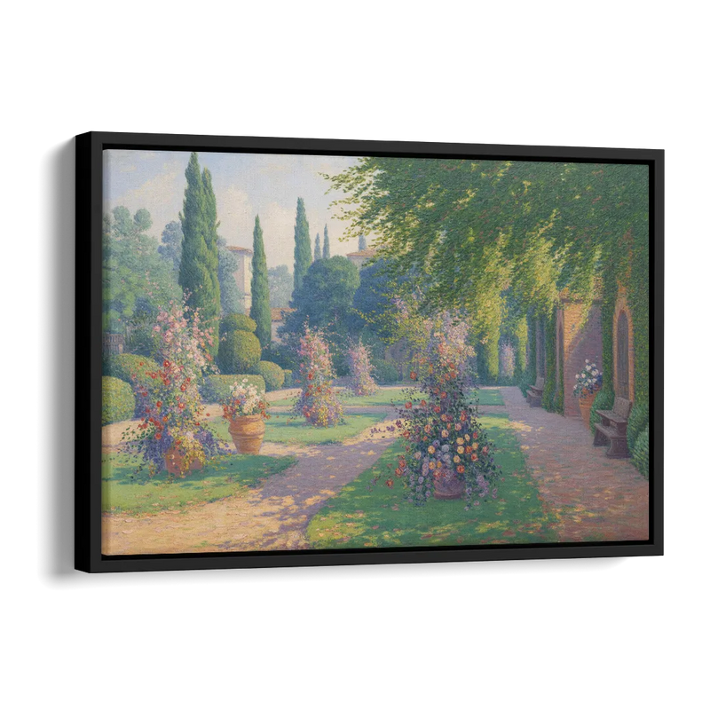 Giardino Giusti Serenity Side - Black Canvas Wall Art