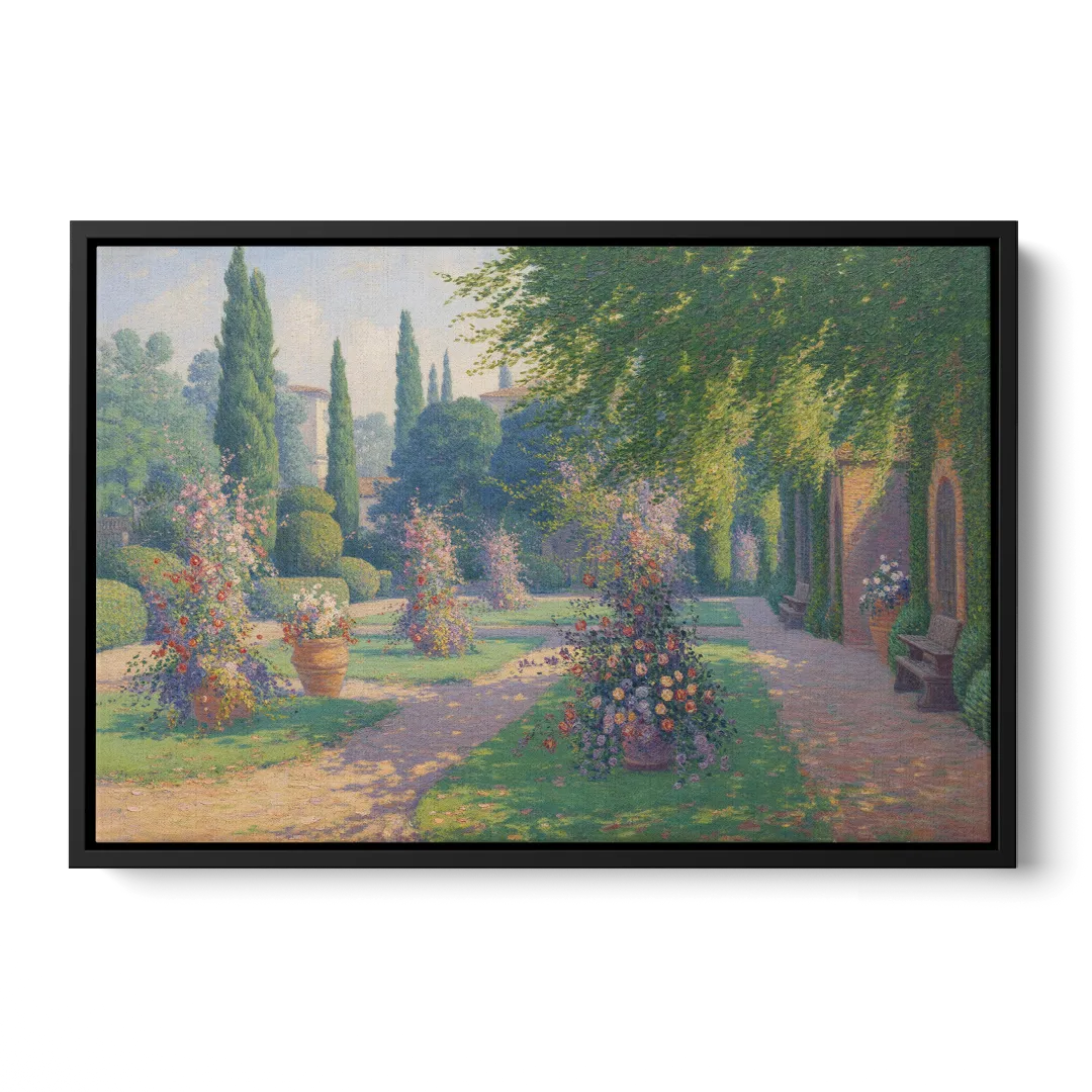 Giardino Giusti Serenity Front - Black Canvas Wall Art