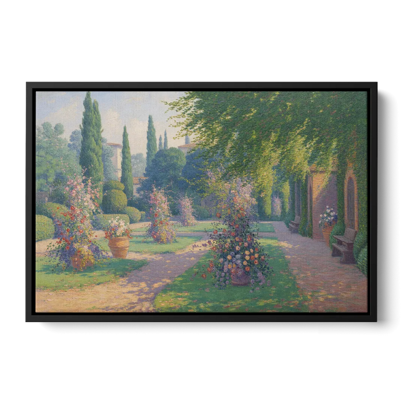 Giardino Giusti Serenity Front - Black Canvas Wall Art