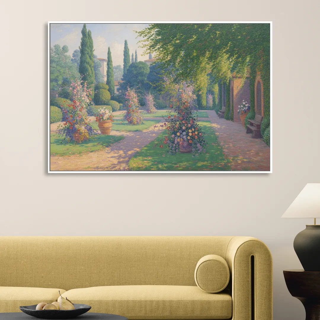 Giardino Giusti Serenity Sitting Room - White Canvas Wall Art