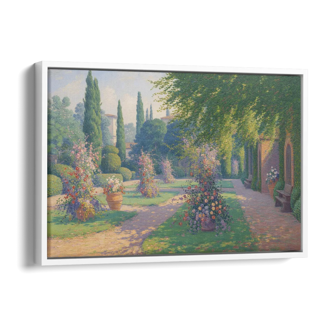 Giardino Giusti Serenity Side - White Canvas Wall Art