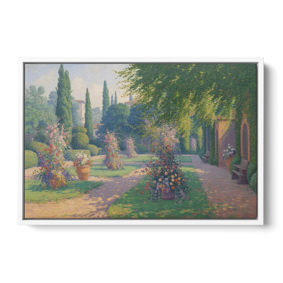 Giardino Giusti Serenity Front - White Canvas Wall Art