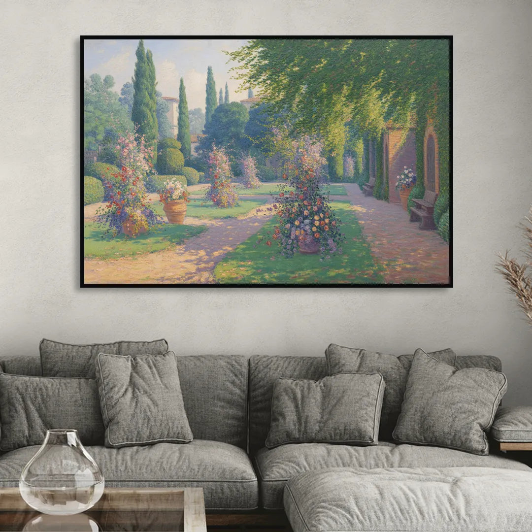 Giardino Giusti Serenity Sitting Room - Black Canvas Wall Art