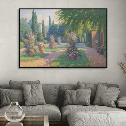Giardino Giusti Serenity Sitting Room - Black Canvas Wall Art