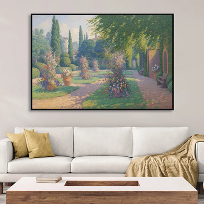 Giardino Giusti Serenity Living Room - Black Canvas Wall Art