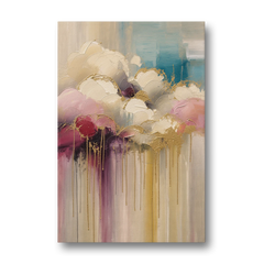 Gilded Clouds With Raspberry Rain Drips - Canvas Wall Art - Front
