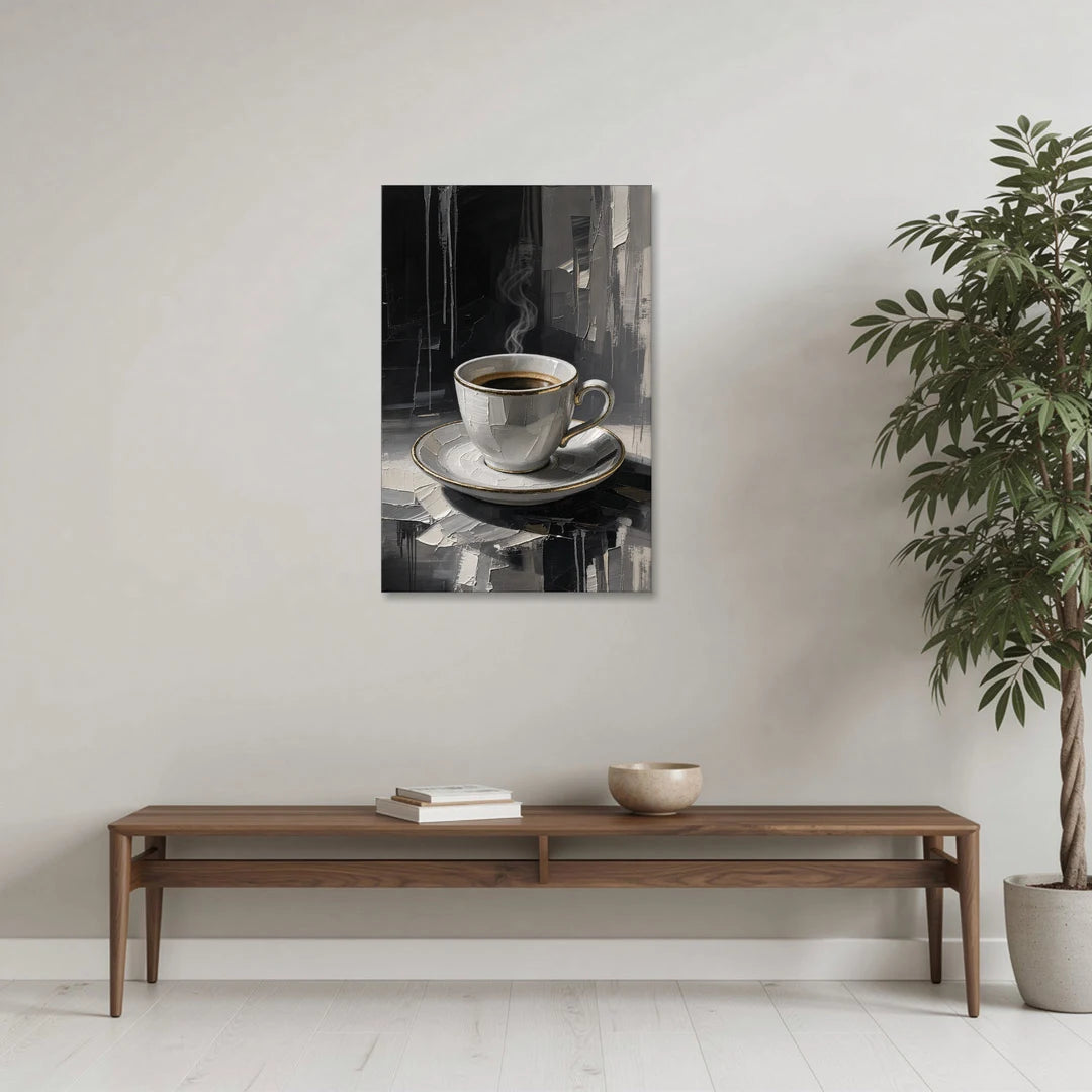 Gilded Espresso Cup - Canvas Wall Art - Coffee Table - 24x36