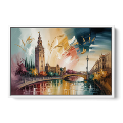 Giralda Grace - White Framed Canvas Wall Art - Front