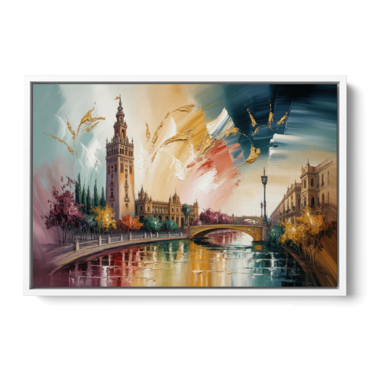 Giralda Grace - White Framed Canvas Wall Art - Front