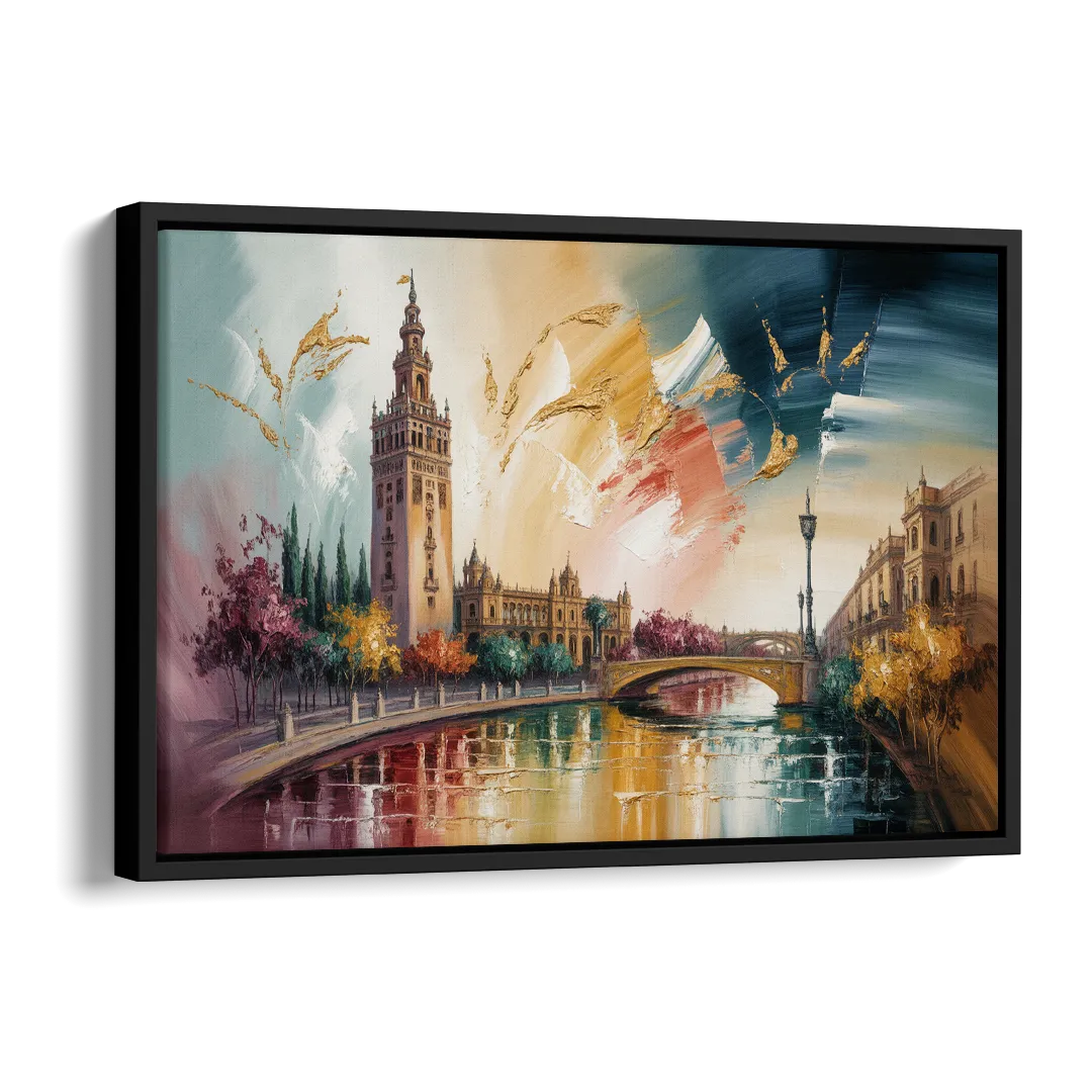 Giralda Grace Side - Black Canvas Wall Art