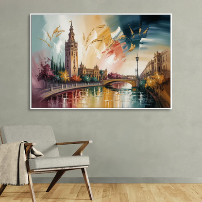 Giralda Grace Sitting Room - White Canvas Wall Art