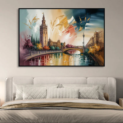 Giralda Grace Sitting Room - Black Canvas Wall Art