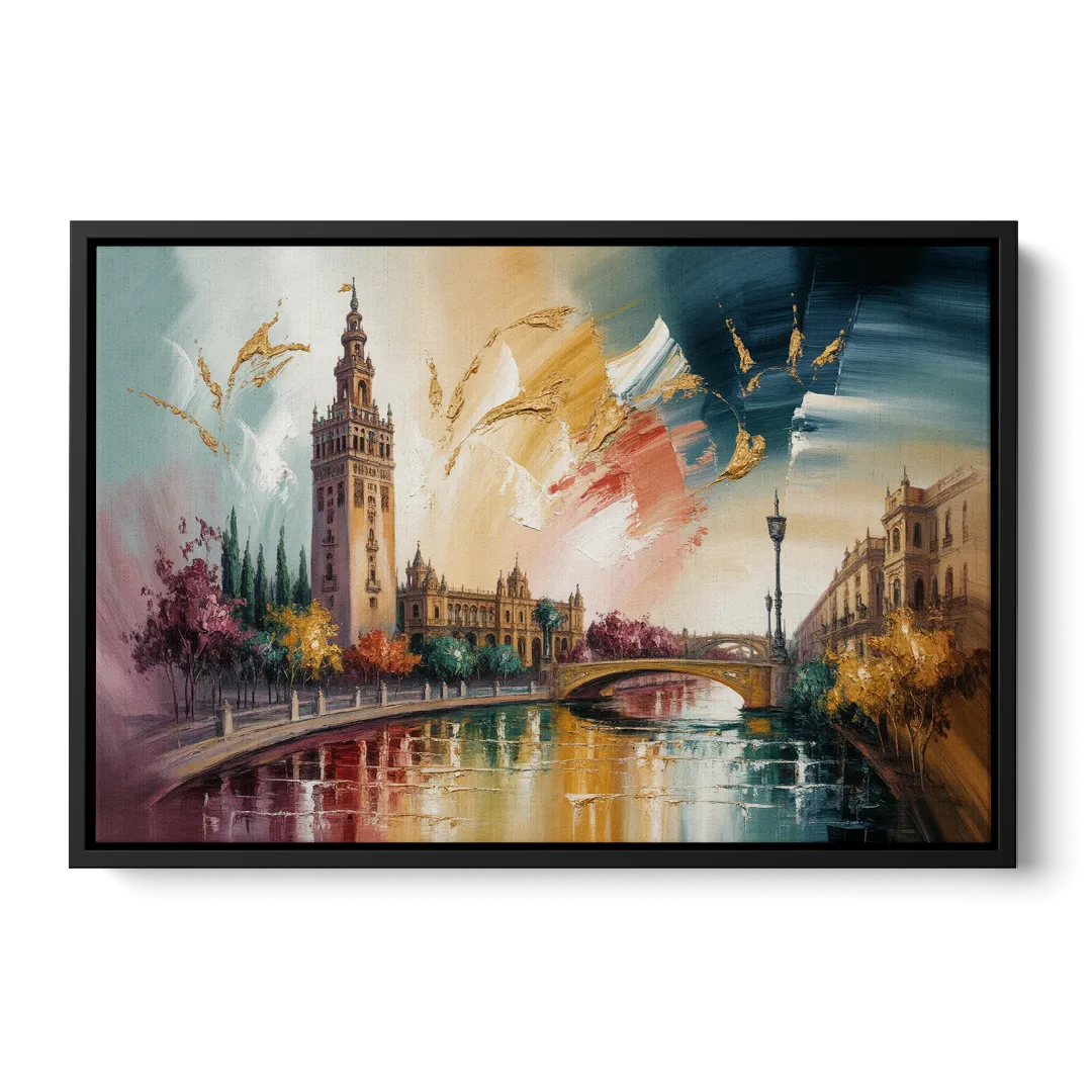 Giralda Grace Front - Black Canvas Wall Art