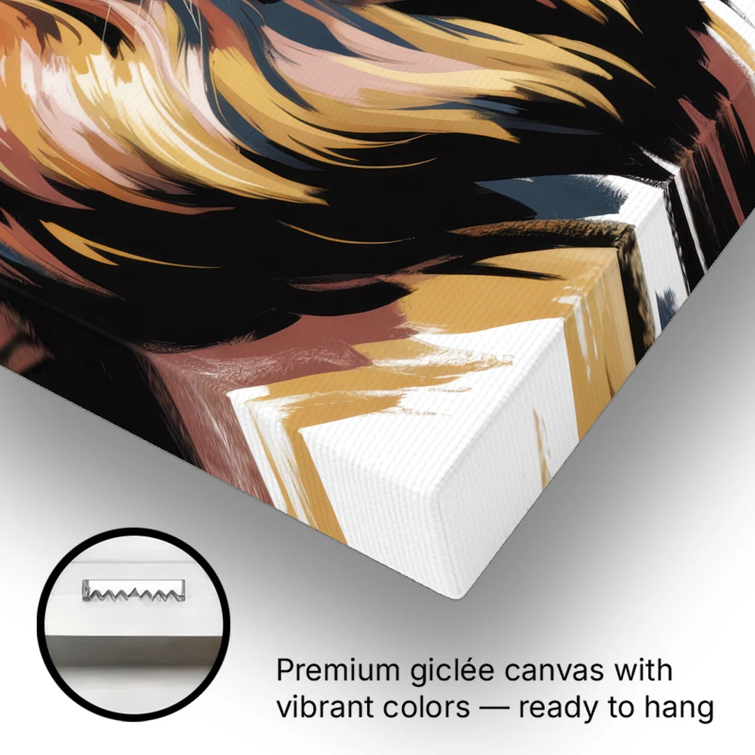 Gleaming Gold Lion - Canvas Wall Art - Gallery Wrap Corner