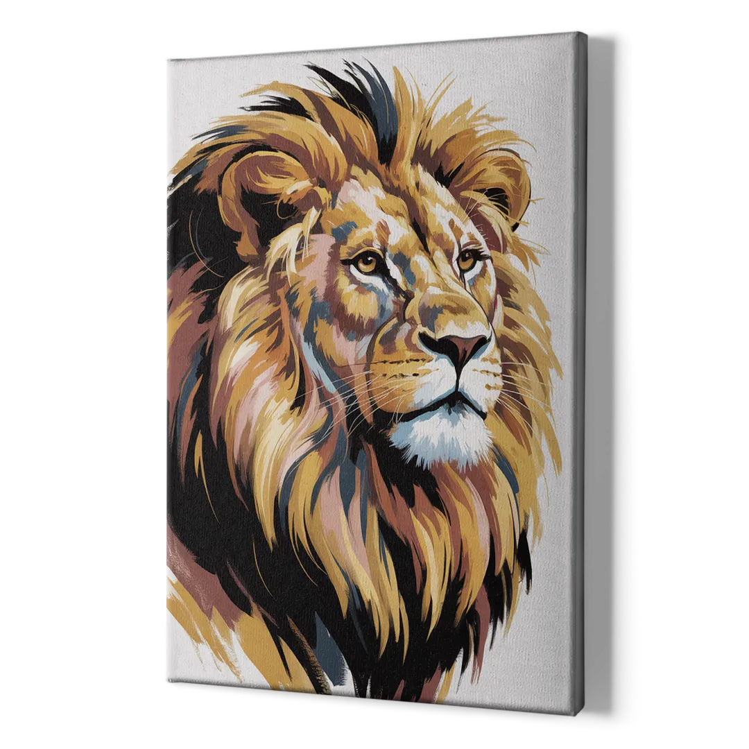 Gleaming Gold Lion - Canvas Print Art Sides