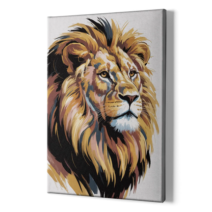 Gleaming Gold Lion - Canvas Print Art Sides