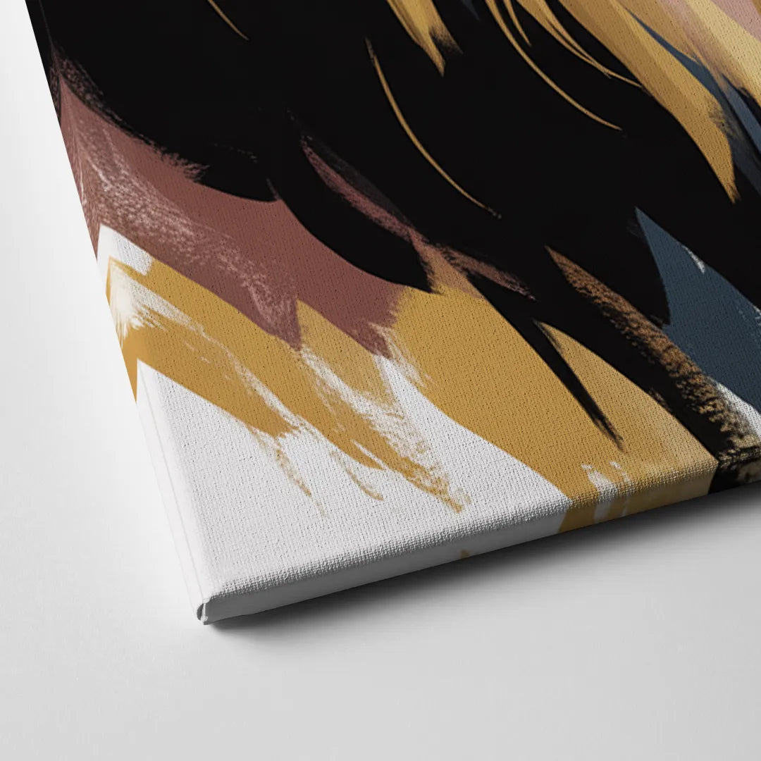 Gleaming Gold Lion Canvas Close Up