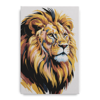 Gleaming Gold Lion Front - Canvas Wall Art