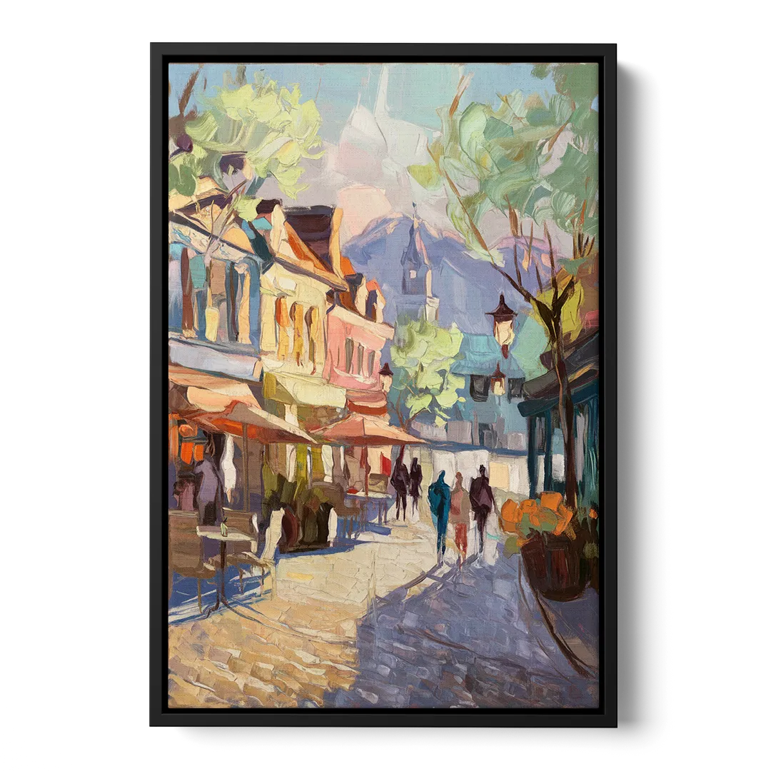 Glendale Downtown Charm Front - Black Canvas Wall Art