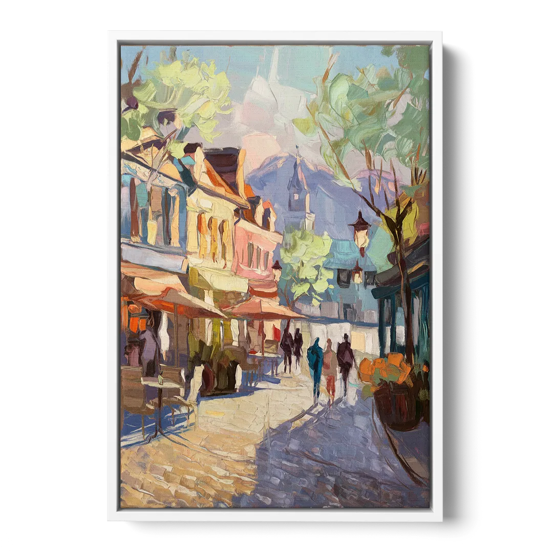 Glendale Downtown Charm Front - White Canvas Wall Art