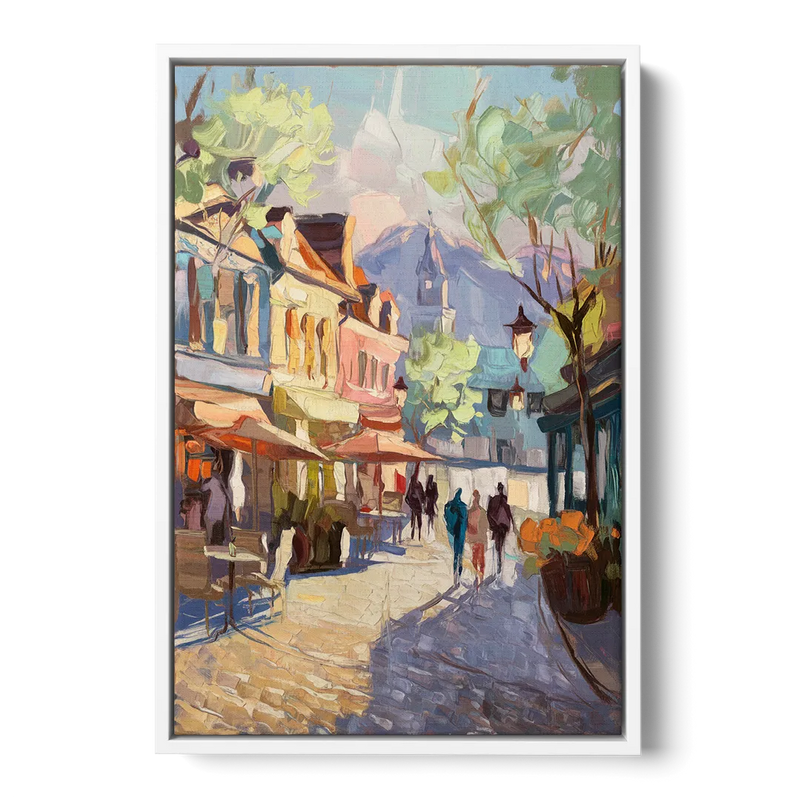Glendale Downtown Charm Front - White Canvas Wall Art
