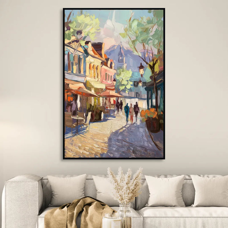 Glendale Downtown Charm Sitting Room - Black Canvas Wall Art