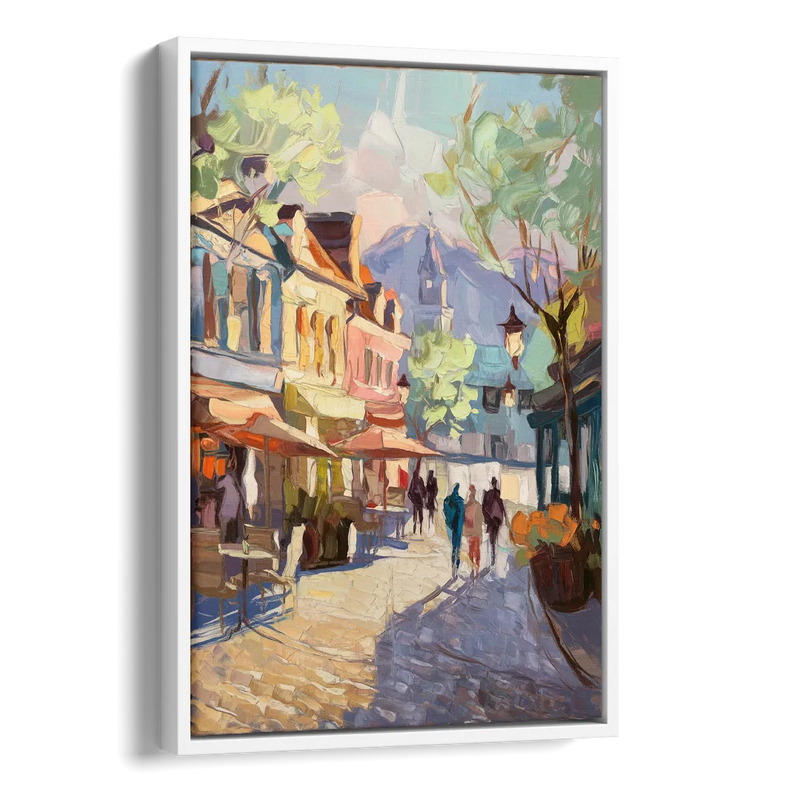Glendale Downtown Charm Side - White Canvas Wall Art