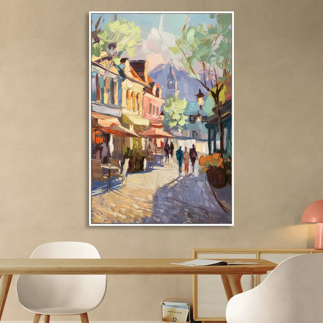 Glendale Downtown Charm Living Room - White Canvas Wall Art