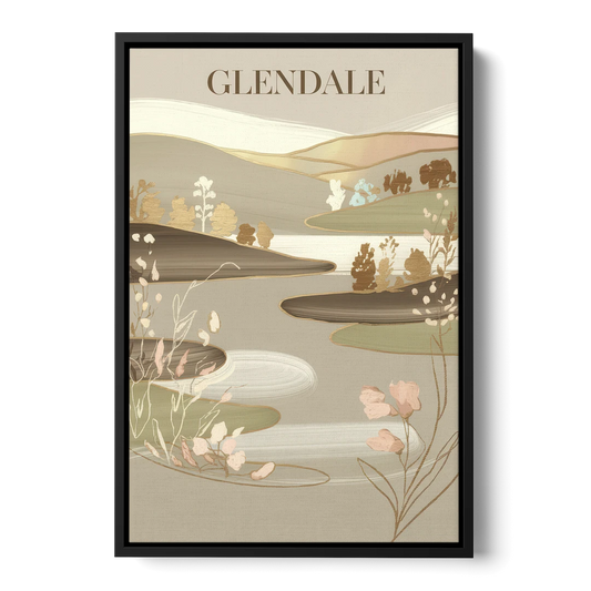 Glendale Rustic Elegance - Black Framed Canvas Wall Art - Front