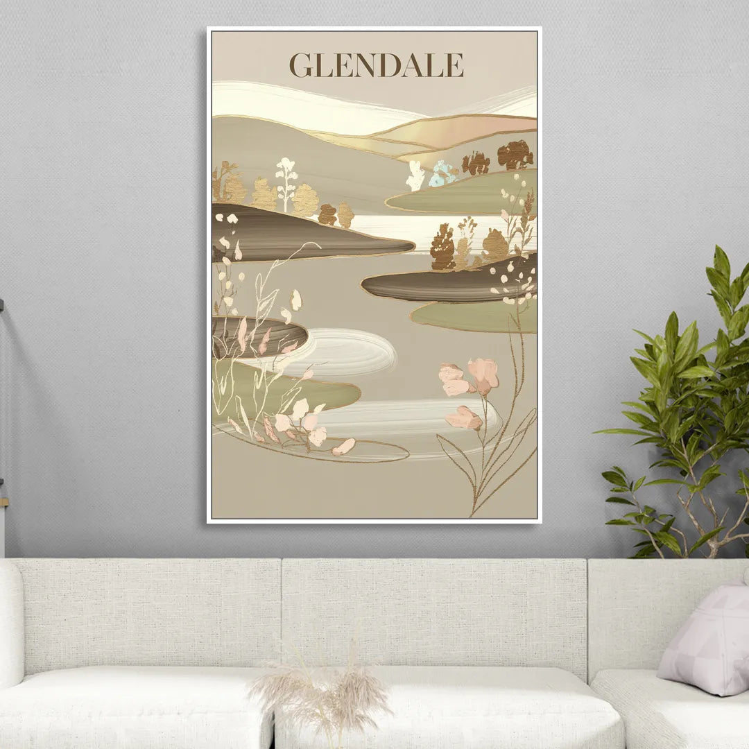 Glendale Rustic Elegance Sitting Room - White Canvas Wall Art
