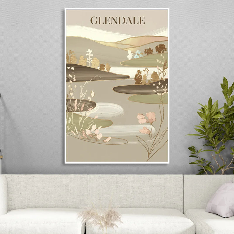Glendale Rustic Elegance Sitting Room - White Canvas Wall Art