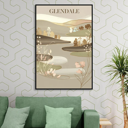 Glendale Rustic Elegance Living Room - Black Canvas Wall Art