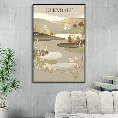 Glendale Rustic Elegance Sitting Room - Black Canvas Wall Art