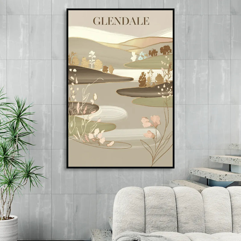 Glendale Rustic Elegance Sitting Room - Black Canvas Wall Art