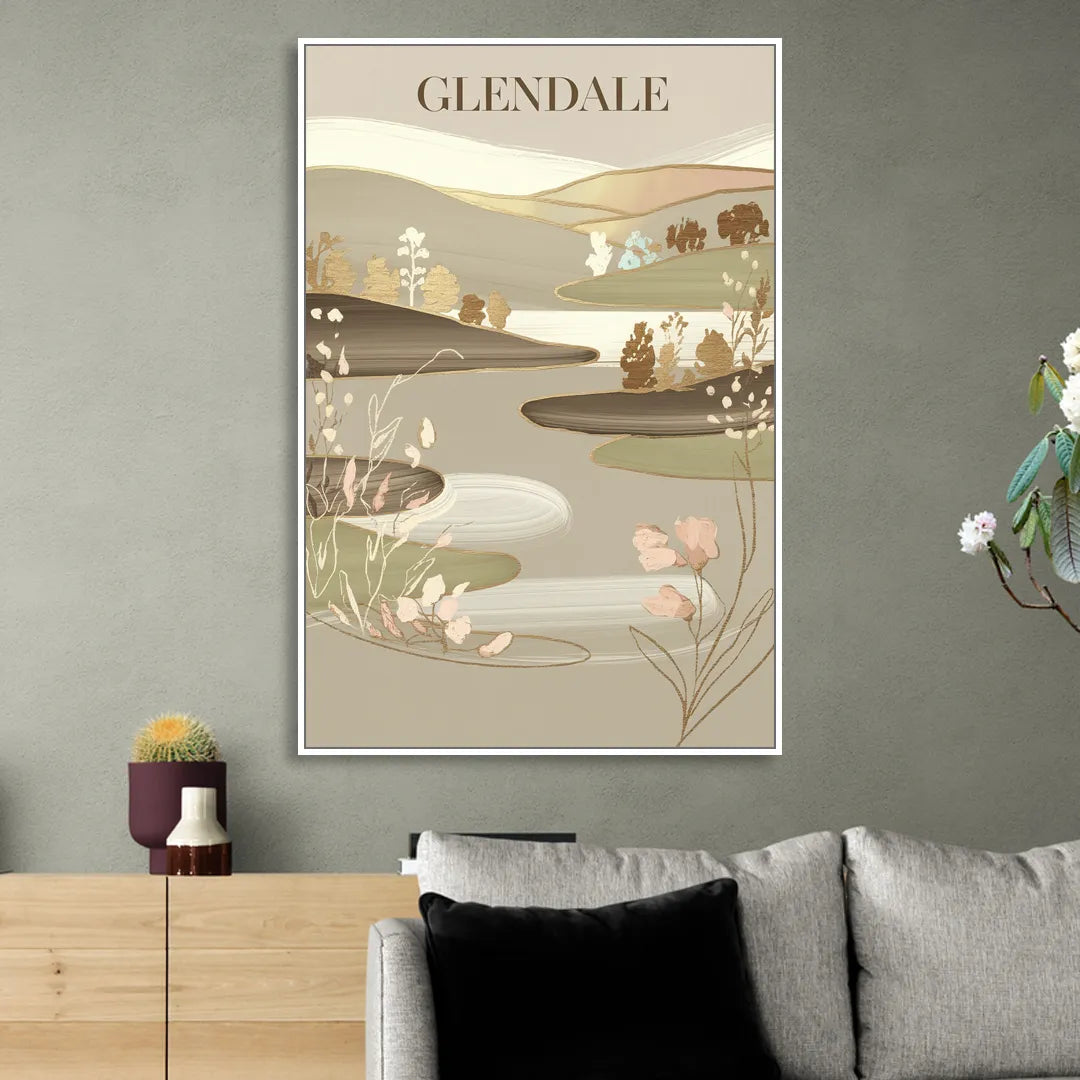 Glendale Rustic Elegance Living Room - White Canvas Wall Art