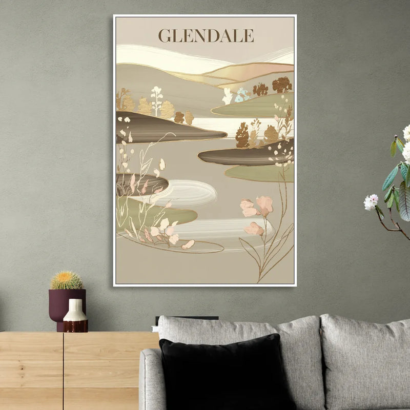 Glendale Rustic Elegance Living Room - White Canvas Wall Art