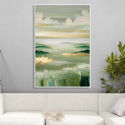 Glendale Scenic Horizons Living Room - White Canvas Wall Art