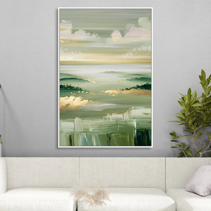 Glendale Scenic Horizons Living Room - White Canvas Wall Art
