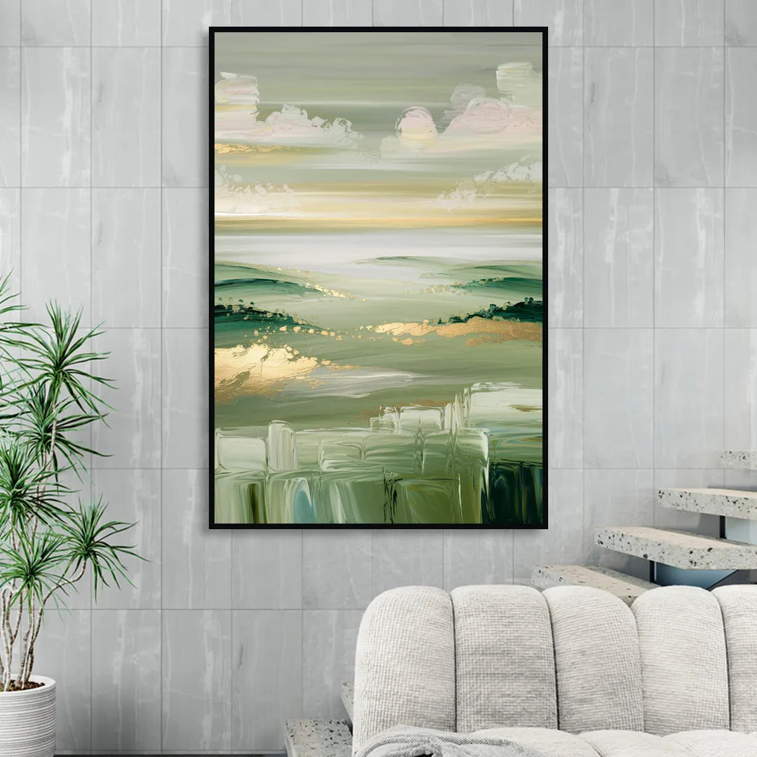Glendale Scenic Horizons Living Room - Black Canvas Wall Art